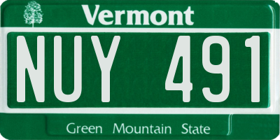 VT license plate NUY491