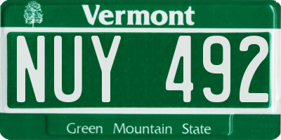 VT license plate NUY492