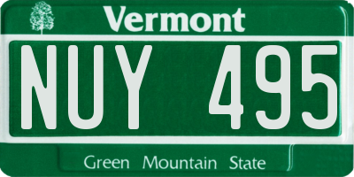 VT license plate NUY495