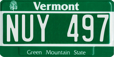 VT license plate NUY497