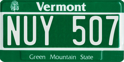 VT license plate NUY507