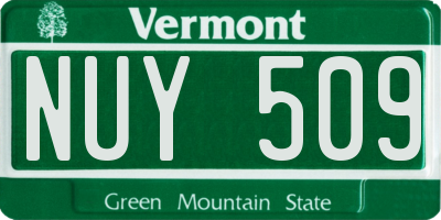 VT license plate NUY509