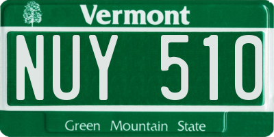 VT license plate NUY510