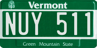 VT license plate NUY511
