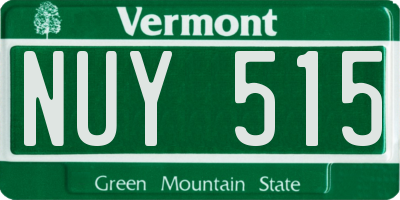 VT license plate NUY515