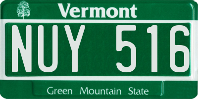 VT license plate NUY516