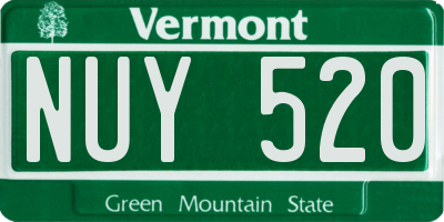 VT license plate NUY520