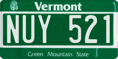 VT license plate NUY521