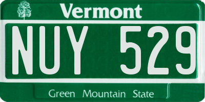 VT license plate NUY529