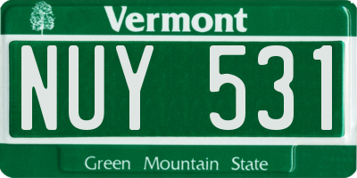 VT license plate NUY531