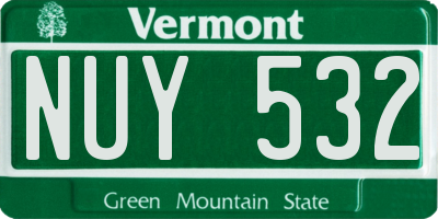 VT license plate NUY532