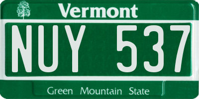 VT license plate NUY537