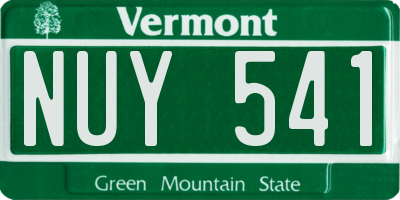 VT license plate NUY541