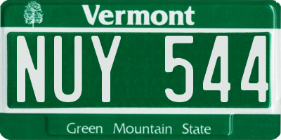 VT license plate NUY544