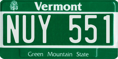 VT license plate NUY551