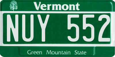 VT license plate NUY552