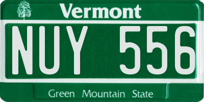 VT license plate NUY556