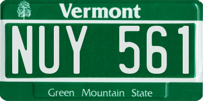VT license plate NUY561