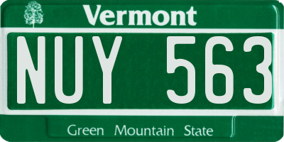VT license plate NUY563