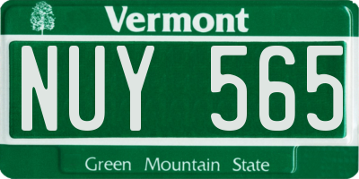 VT license plate NUY565