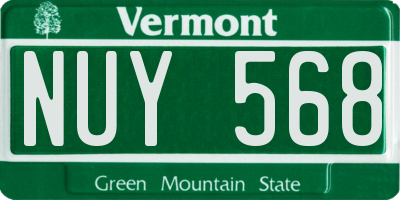 VT license plate NUY568
