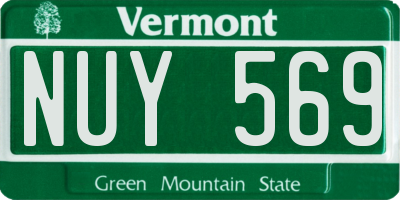 VT license plate NUY569