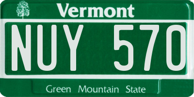 VT license plate NUY570
