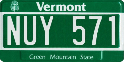 VT license plate NUY571