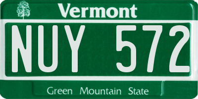 VT license plate NUY572