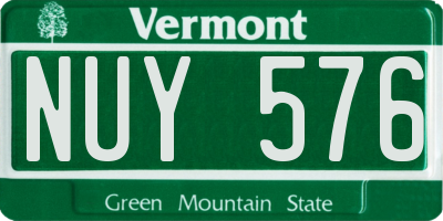VT license plate NUY576