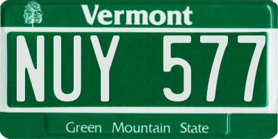 VT license plate NUY577