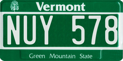 VT license plate NUY578