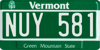 VT license plate NUY581