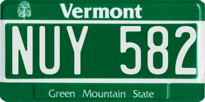 VT license plate NUY582
