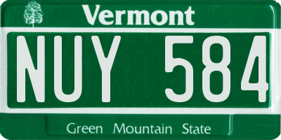VT license plate NUY584
