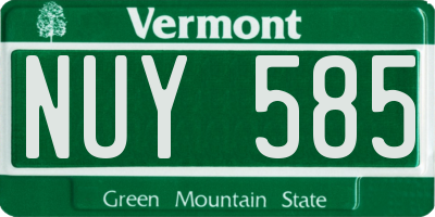 VT license plate NUY585