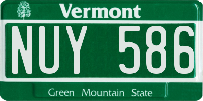 VT license plate NUY586