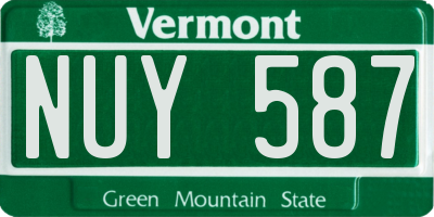 VT license plate NUY587