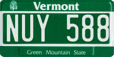 VT license plate NUY588