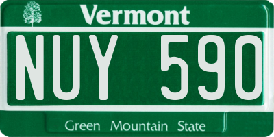 VT license plate NUY590