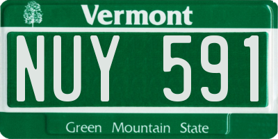 VT license plate NUY591