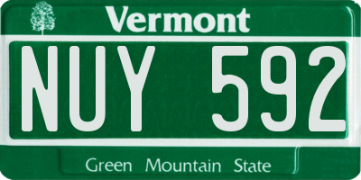 VT license plate NUY592