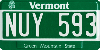 VT license plate NUY593