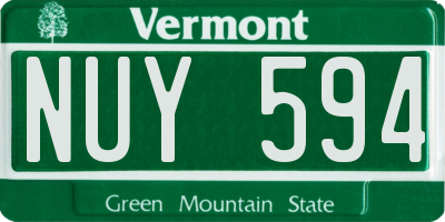 VT license plate NUY594