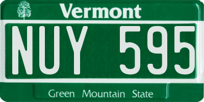 VT license plate NUY595