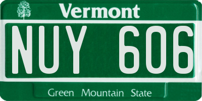 VT license plate NUY606