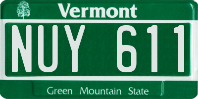 VT license plate NUY611