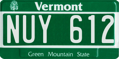 VT license plate NUY612