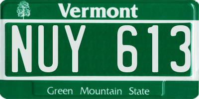 VT license plate NUY613