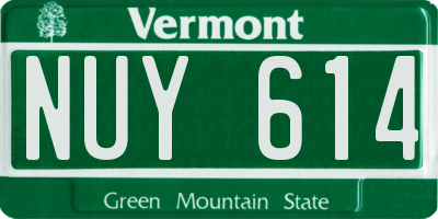 VT license plate NUY614